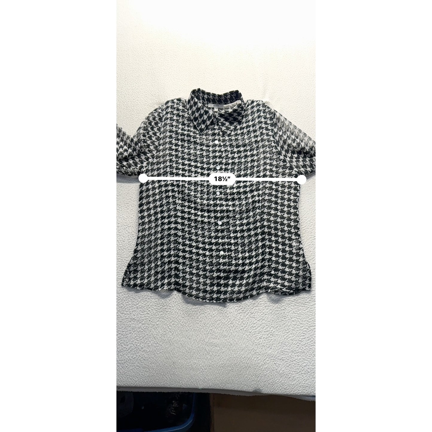 Nicola Black White Houndstooth Print Blouse Shirt Professional Wear #9596