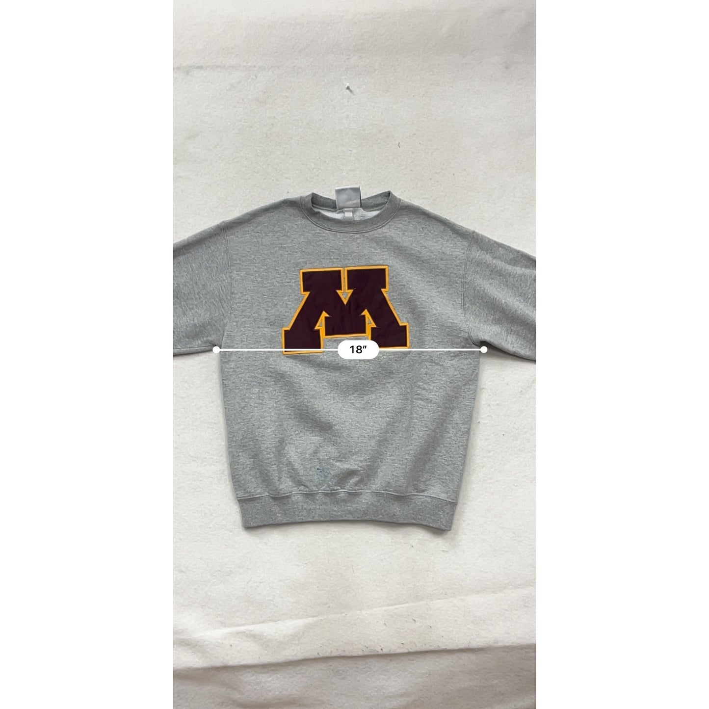 Champion Gray Crewneck Sweatshirt With Maroon "M" Logo #184A