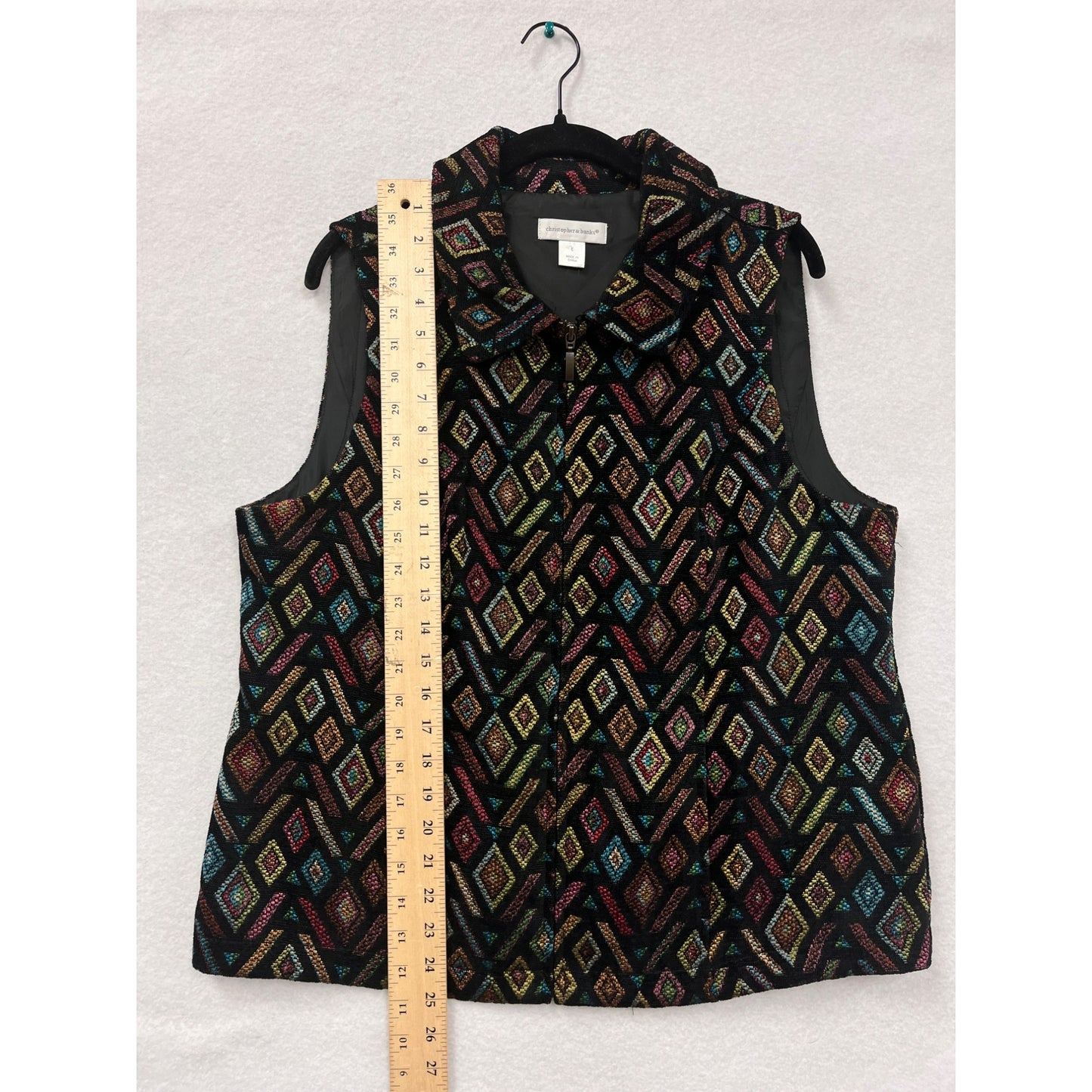 Christopher & Banks Womens Multicolor Geometric Vest #6286