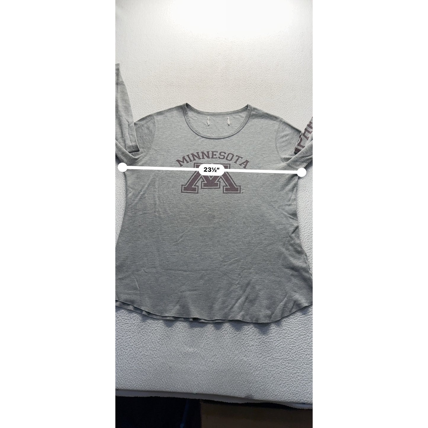 University Of Minnesota Long Sleeve Gray Thermal Shirt Womens Size L #9547