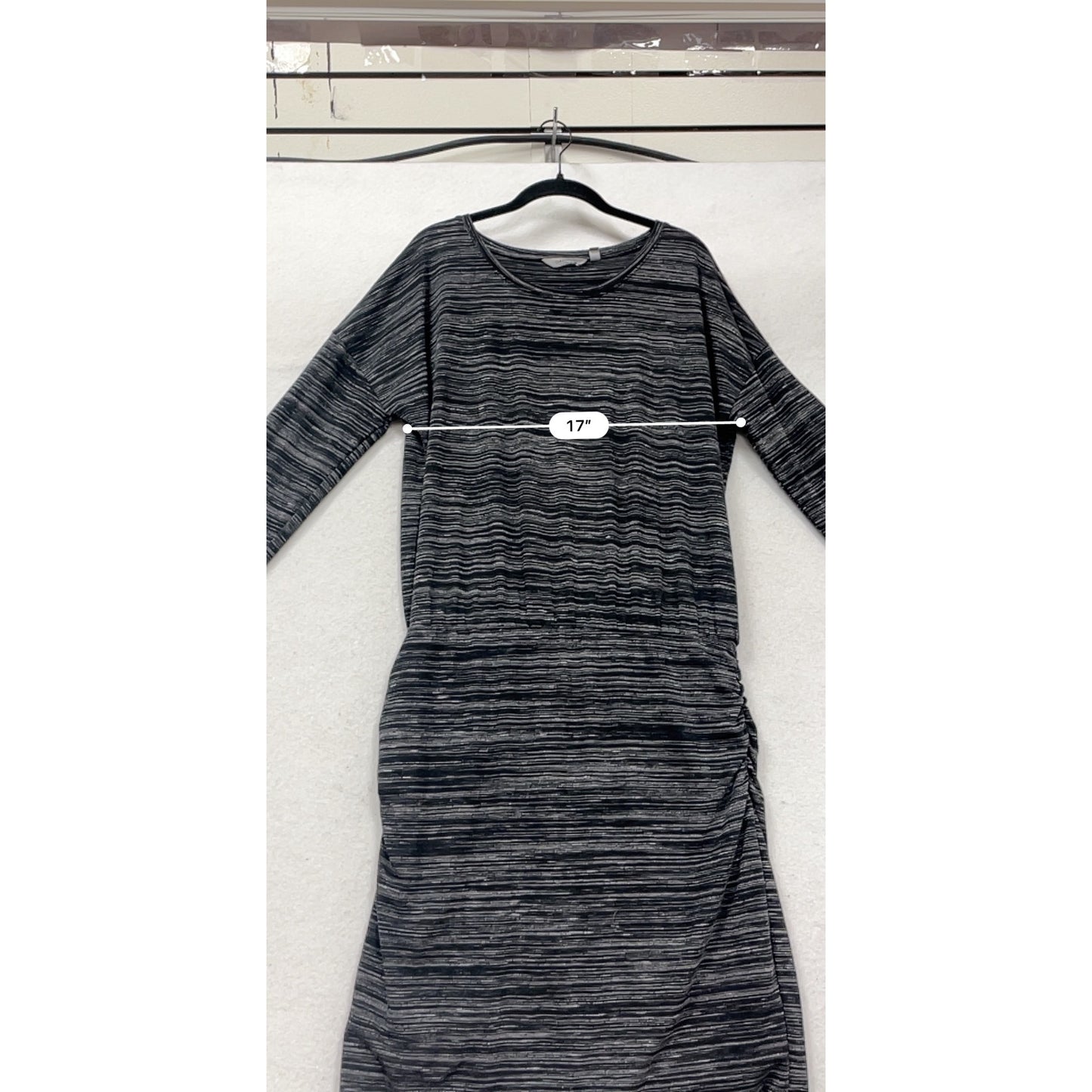 Aventura Womens Gray Stripe Long Sleeve Dress L #405A