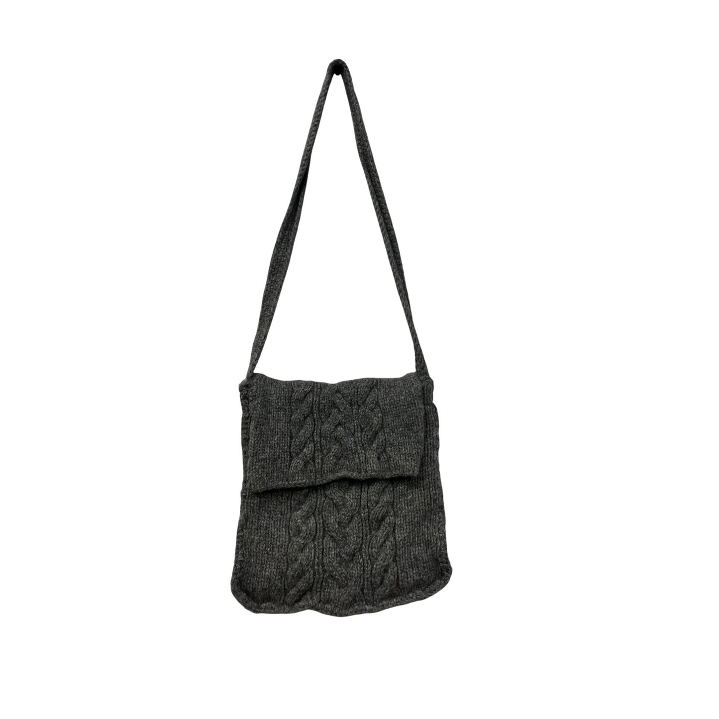 Cable Knit Gray Crossbody Purse By GAP Wool Blend One Size #6173
