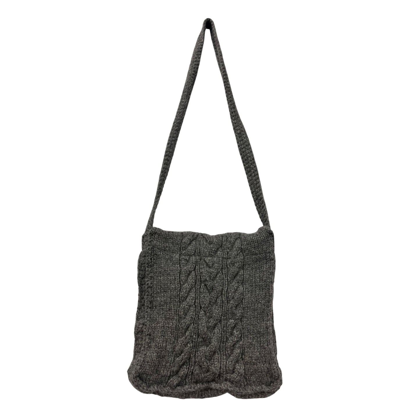 Cable Knit Gray Crossbody Purse By GAP Wool Blend One Size #6173
