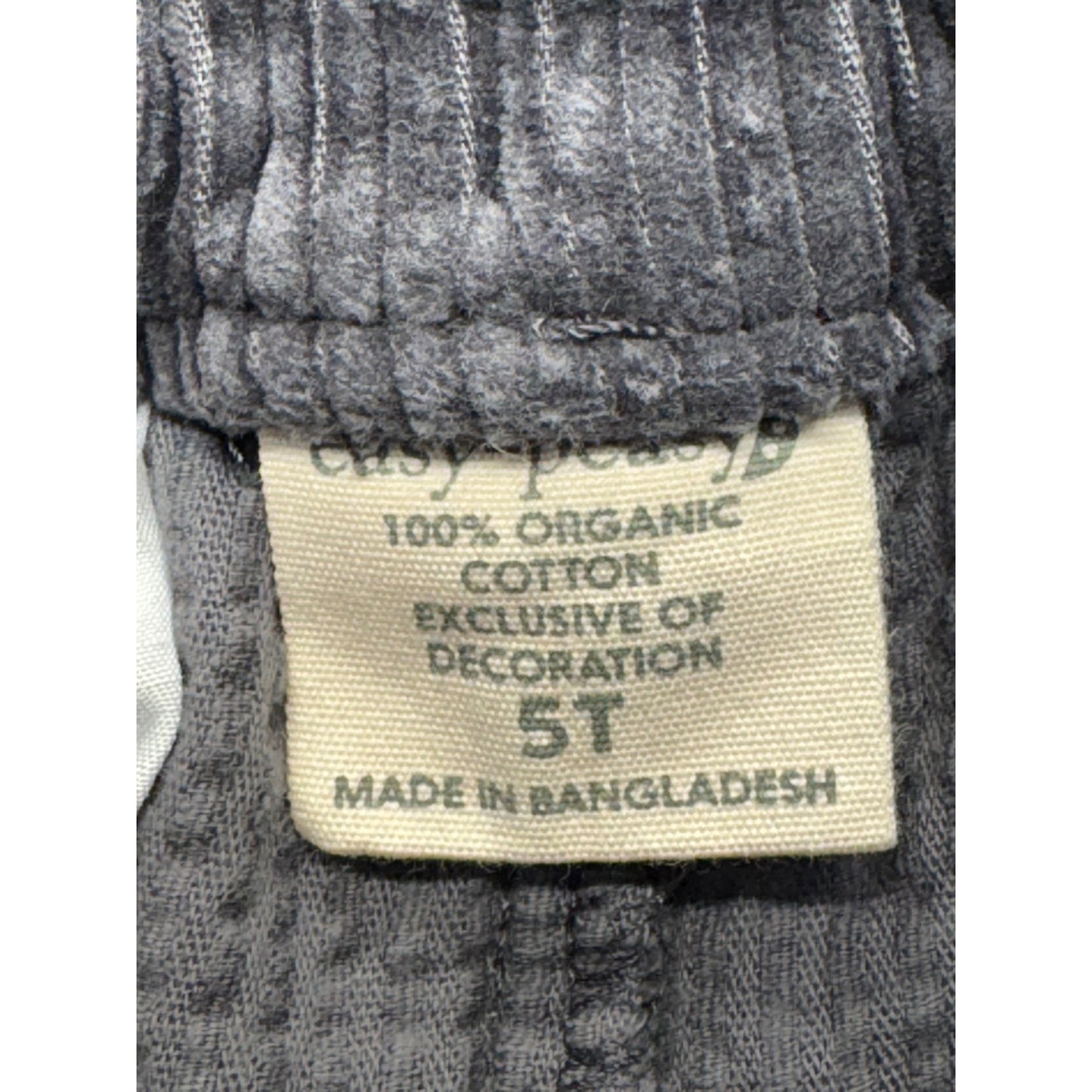 Organic Gray Corduroy Kids Pants #7446