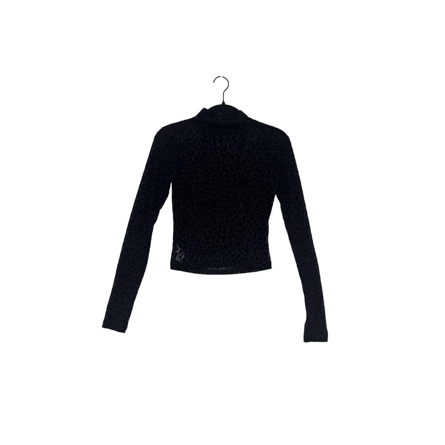 Garage Womens Leopard Print Long-Sleeve Mock Neck Top #8411