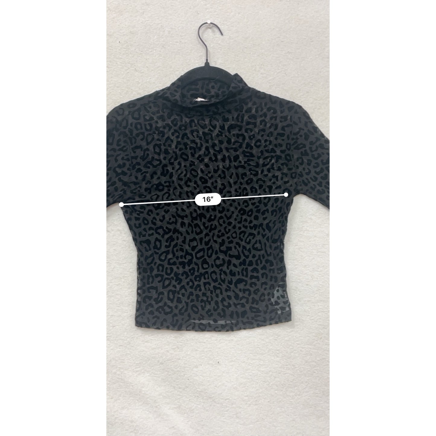 Garage Womens Leopard Print Long-Sleeve Mock Neck Top #8411
