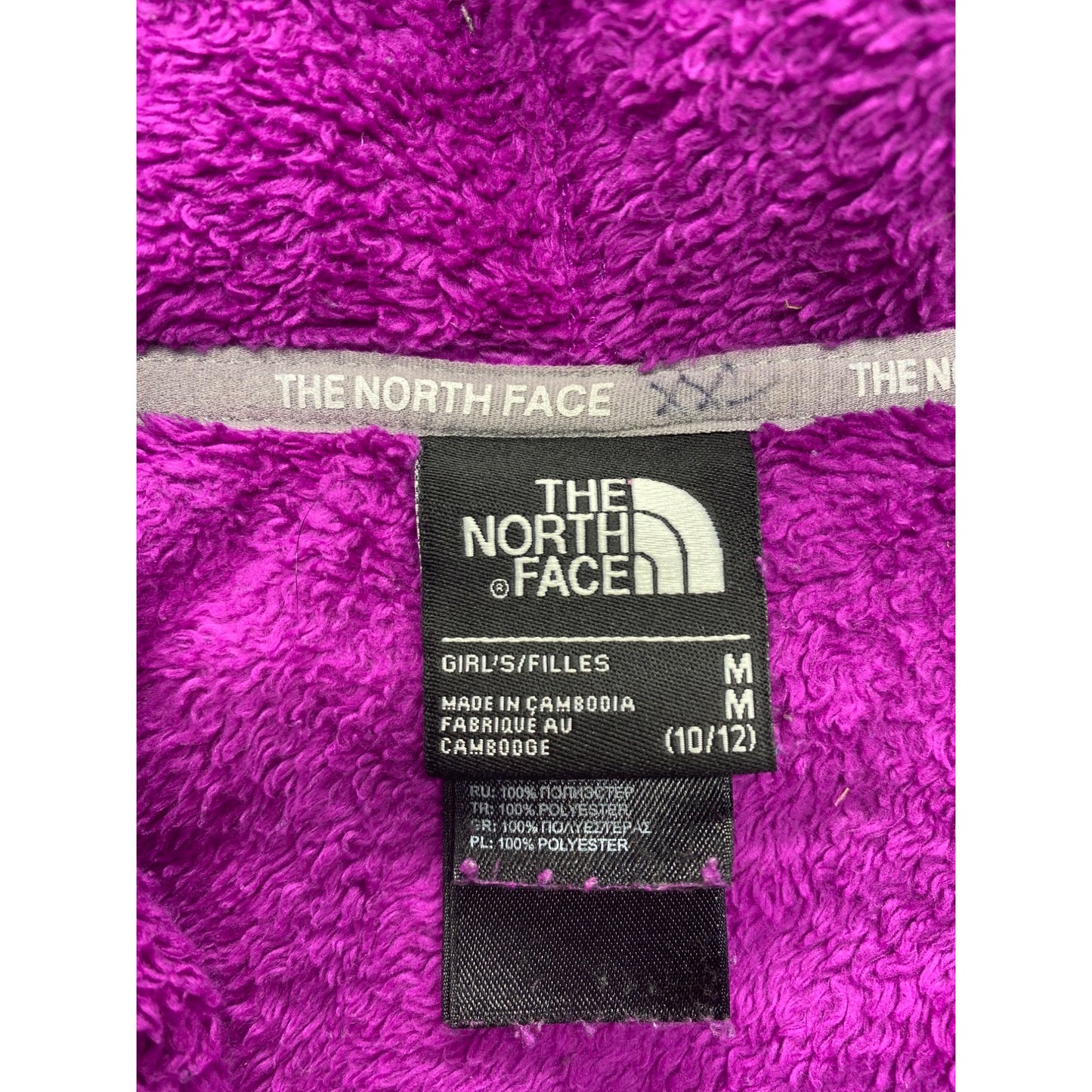 The North Face Girls Fleece Hooded Zip Up Medium Size 10/12 Purple Polyester #7082
