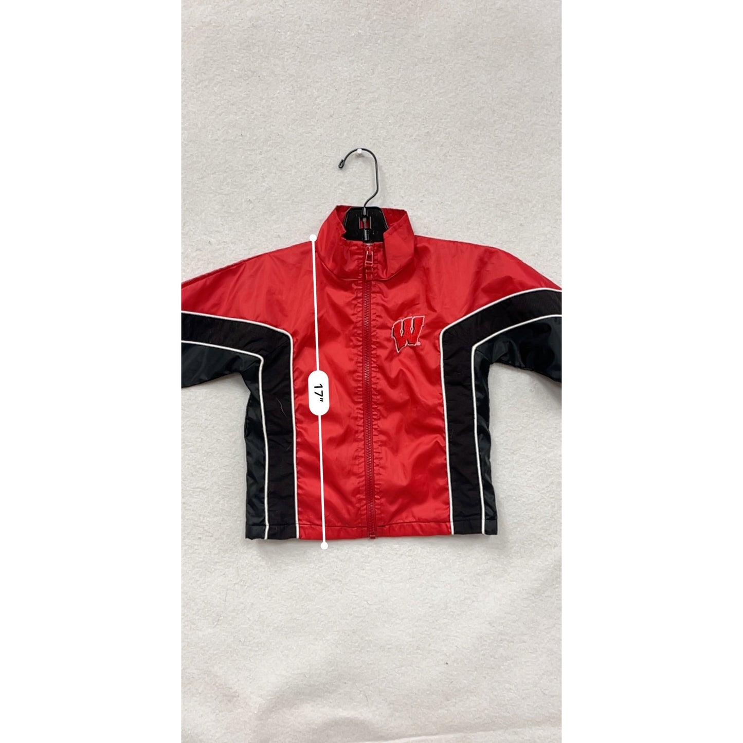 Mighty Mac Boys 3T Red & Black Nylon Windbreaker Jacket #8078
