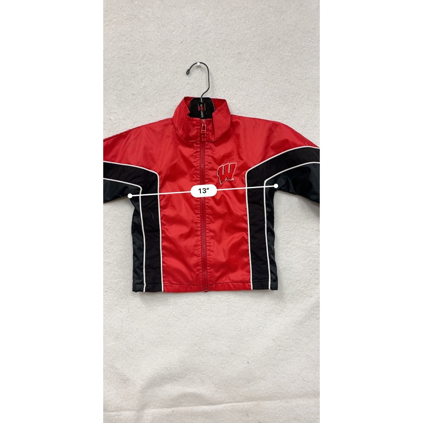 Mighty Mac Boys 3T Red & Black Nylon Windbreaker Jacket #8078