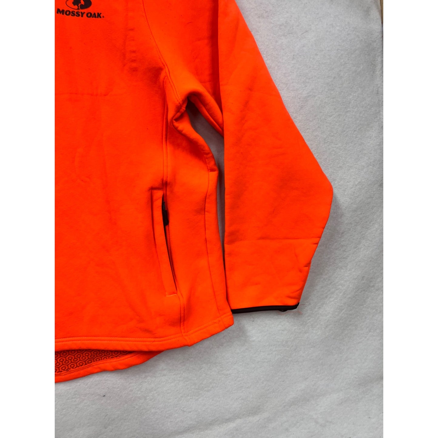 Mens Large Orange Mossy Oak Hooded Pullover Jacket with Face Mask #8126
