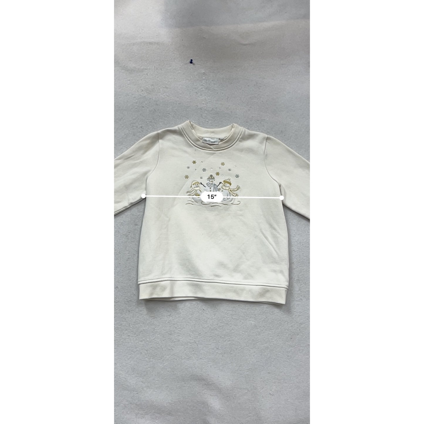 Studio Works Petite Medium White Snowman Sweatshirt #100C