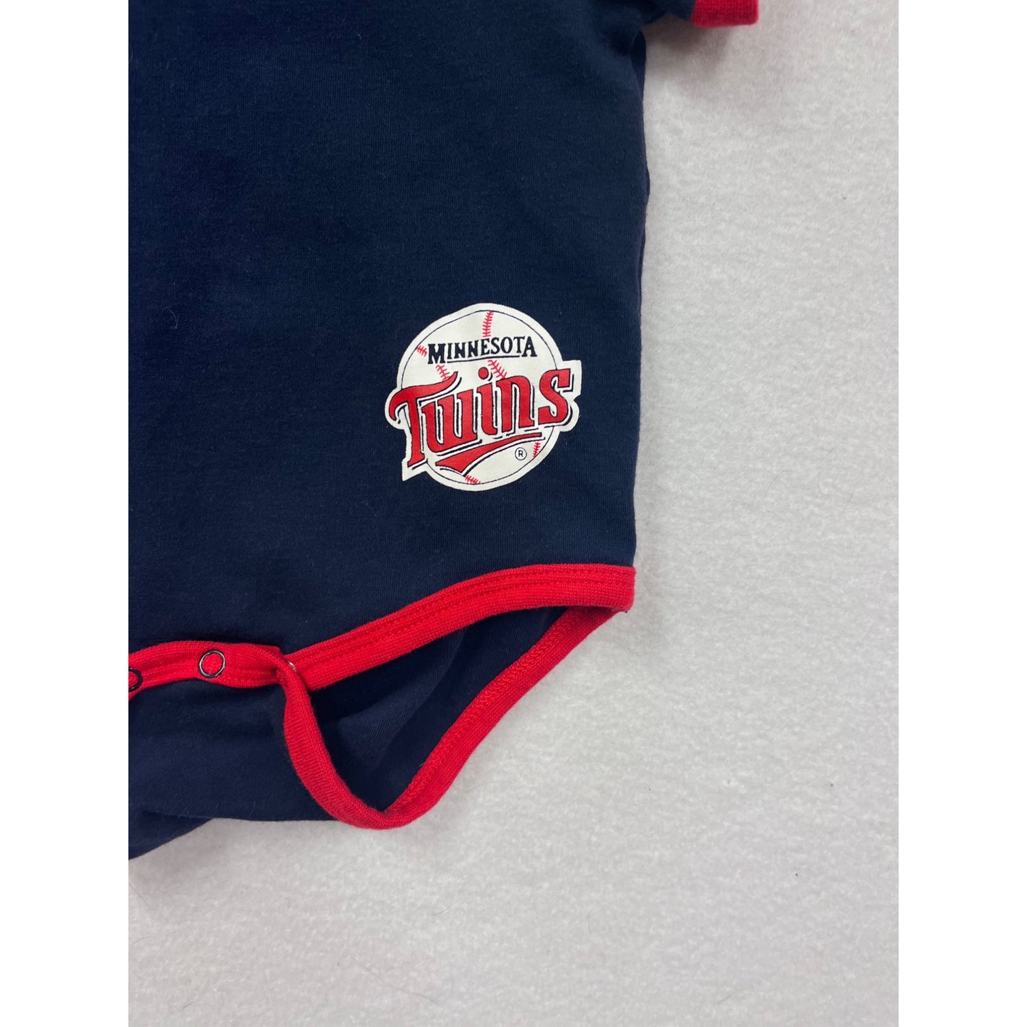 Minnesota Twins Baby Bodysuit 6/9M Navy & Red #6549