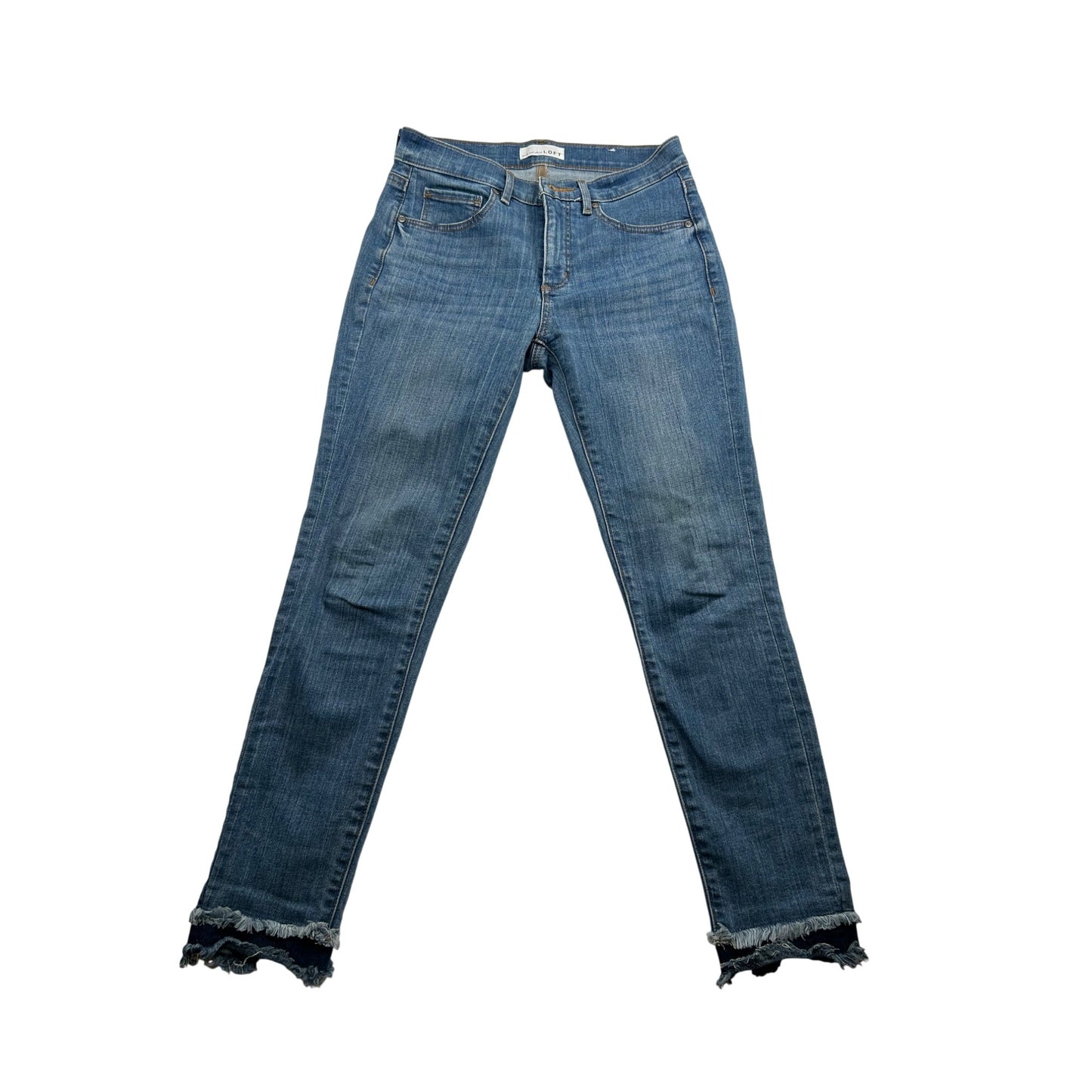 Ann Taylor Loft Womens Straight Leg Jeans With Frayed Hem #6649