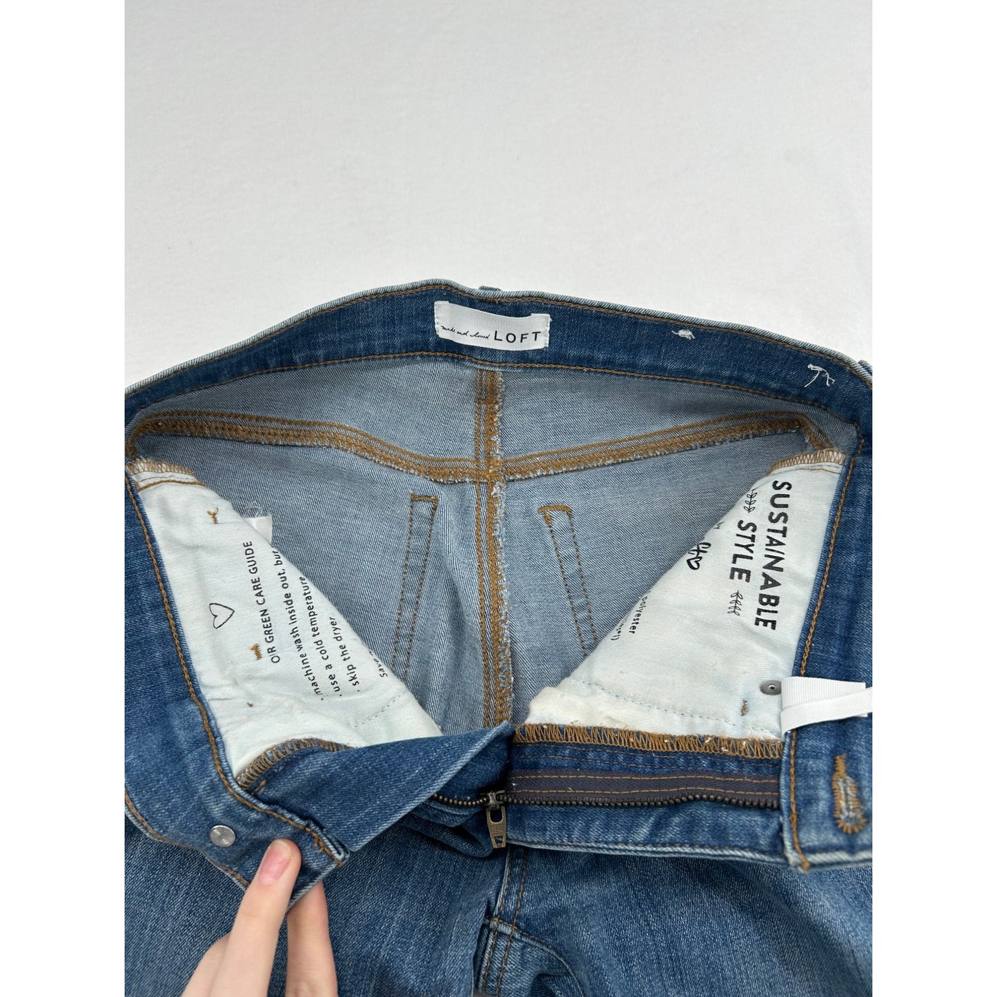 Ann Taylor Loft Womens Straight Leg Jeans With Frayed Hem #6649