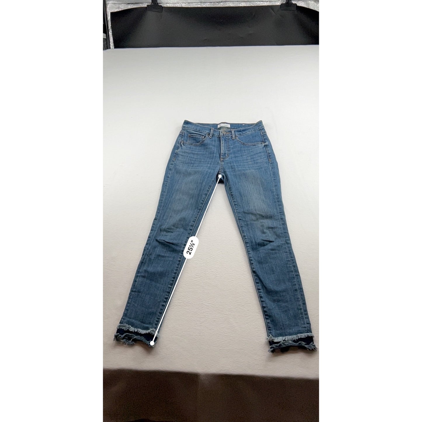 Ann Taylor Loft Womens Straight Leg Jeans With Frayed Hem #6649