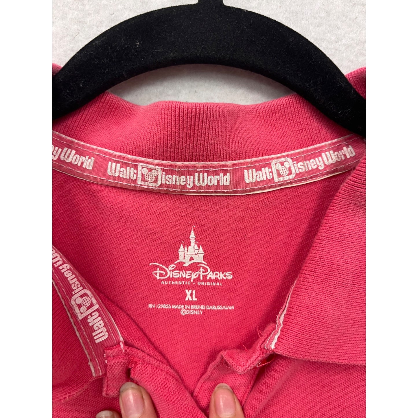 Disney Parks Womens XL Pink Polo Shirt With Mickey Embroidery #8990
