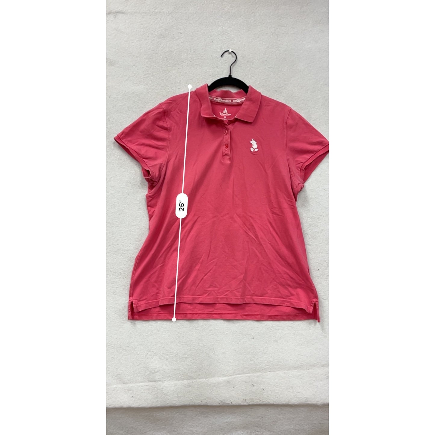 Disney Parks Womens XL Pink Polo Shirt With Mickey Embroidery #8990