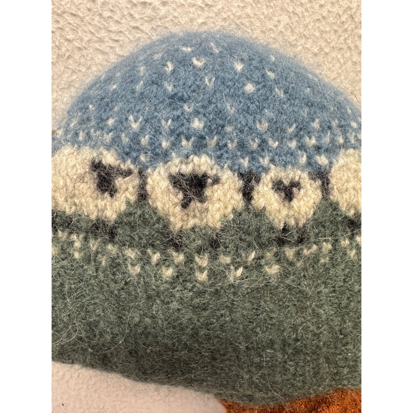 Handmade Sheep Pattern Wool Hat #5599