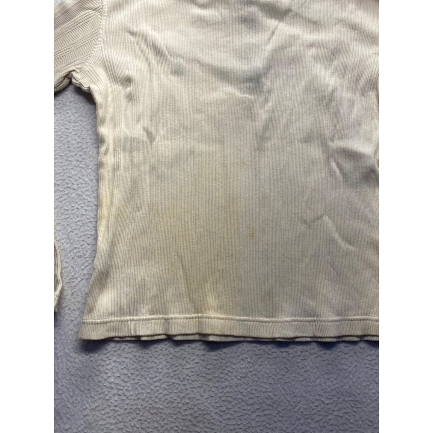 Vintage Tommy Hilfiger Ribbed Long Sleeve Polo Shirt With Striped Collar #7148