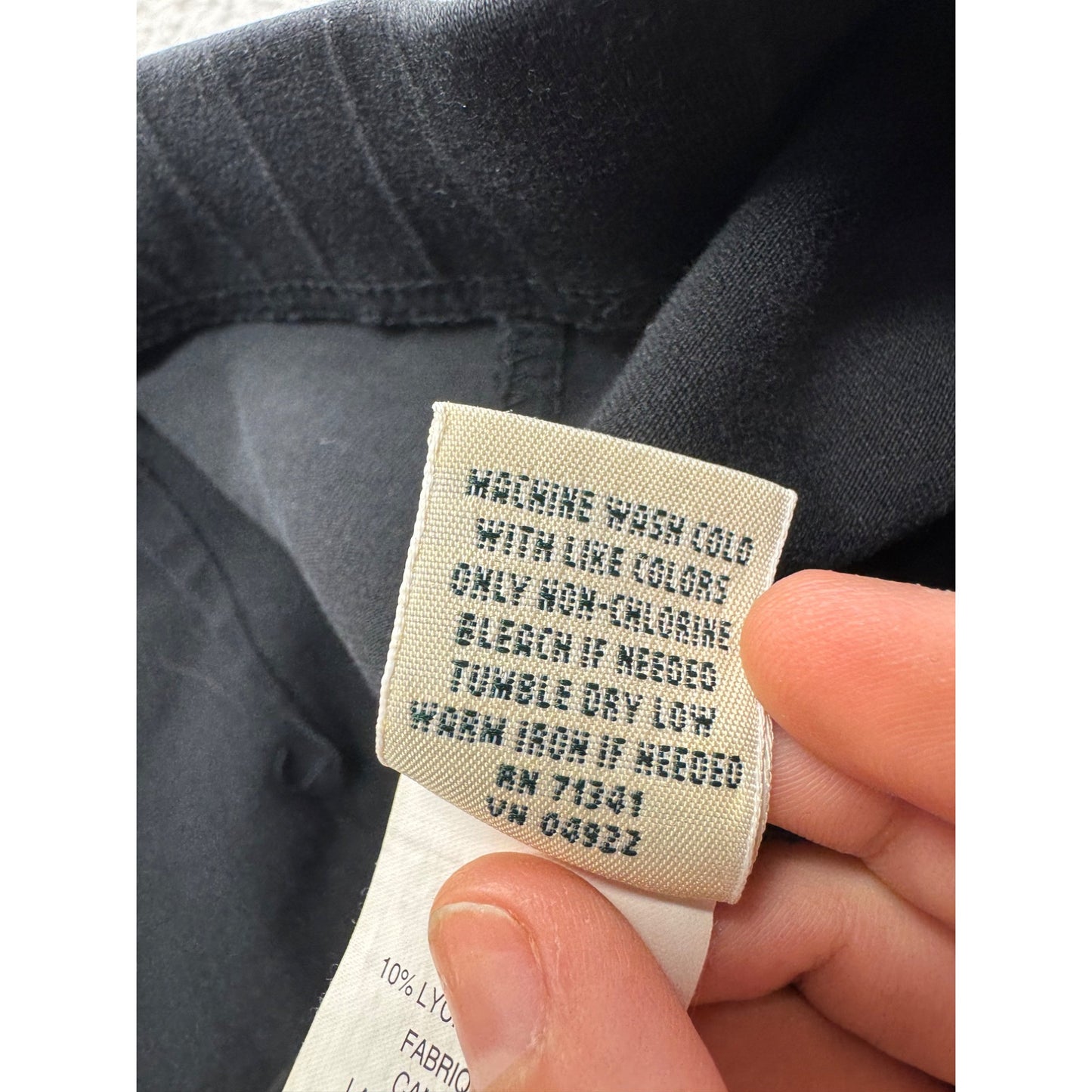 L.L.Bean Black Cotton Lycra Blend M Pants #9165
