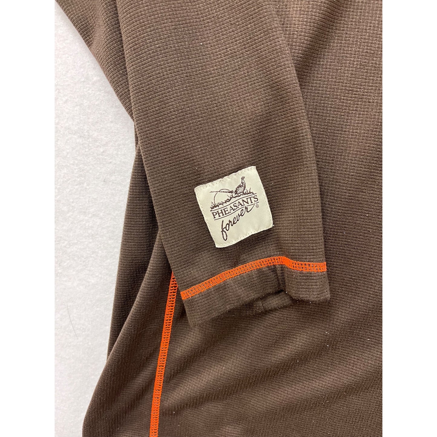 Pheasants Forever Mens 2XL Brown Hunting Pullover With Orange Accents #8109