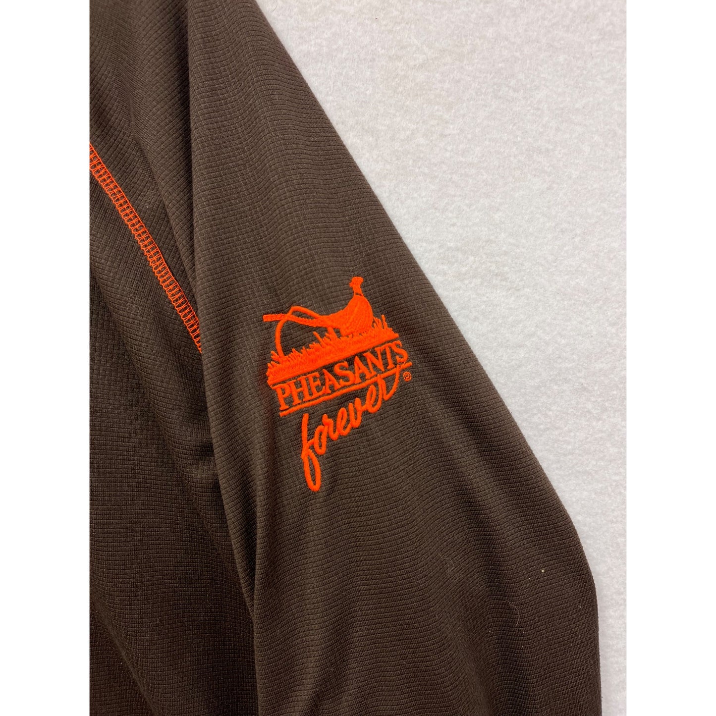 Pheasants Forever Mens 2XL Brown Hunting Pullover With Orange Accents #8109