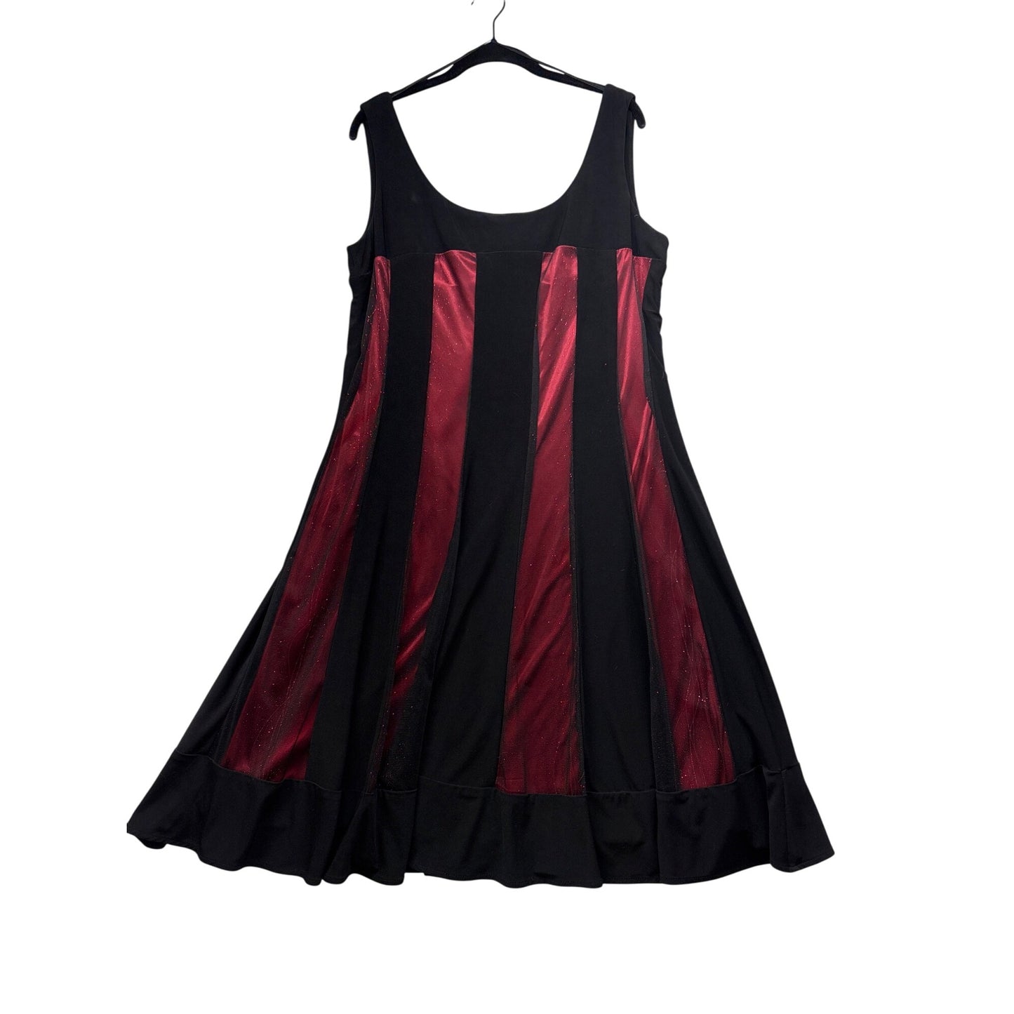 R&M Richards Plus Size 16 Black & Red Striped Sleeveless Dress #6378