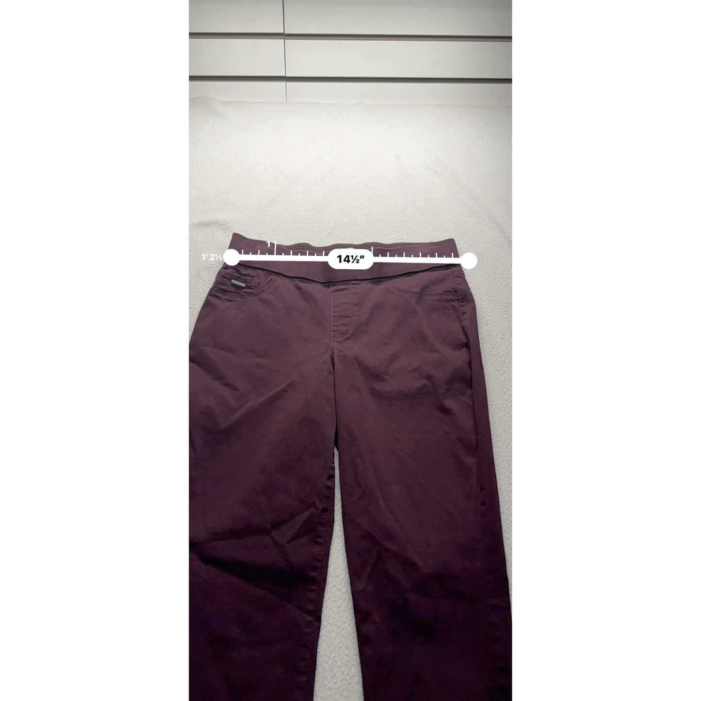 Nine West Heidi Pull-On Skinny Pants Purple Size 6 Stretch Casual Style #9270