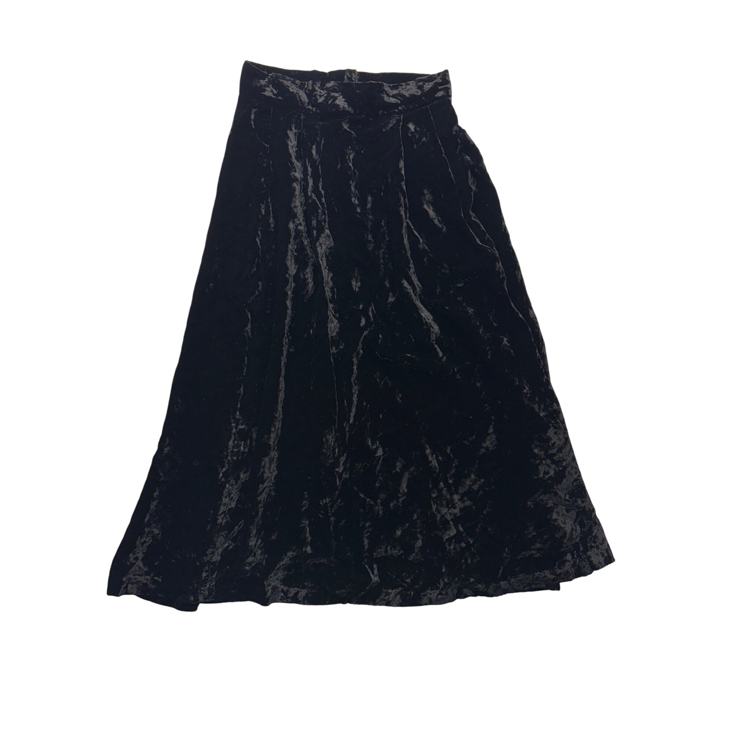 Vintage Talbots Black Crushed Velvet Maxi Skirt #7541