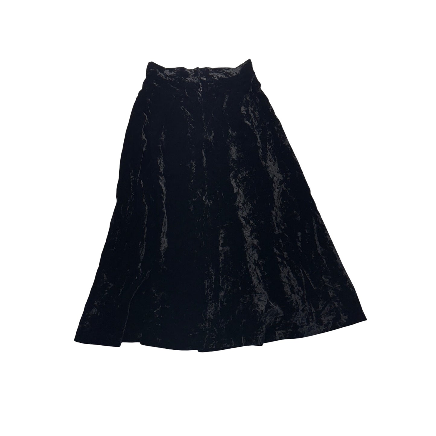 Vintage Talbots Black Crushed Velvet Maxi Skirt #7541