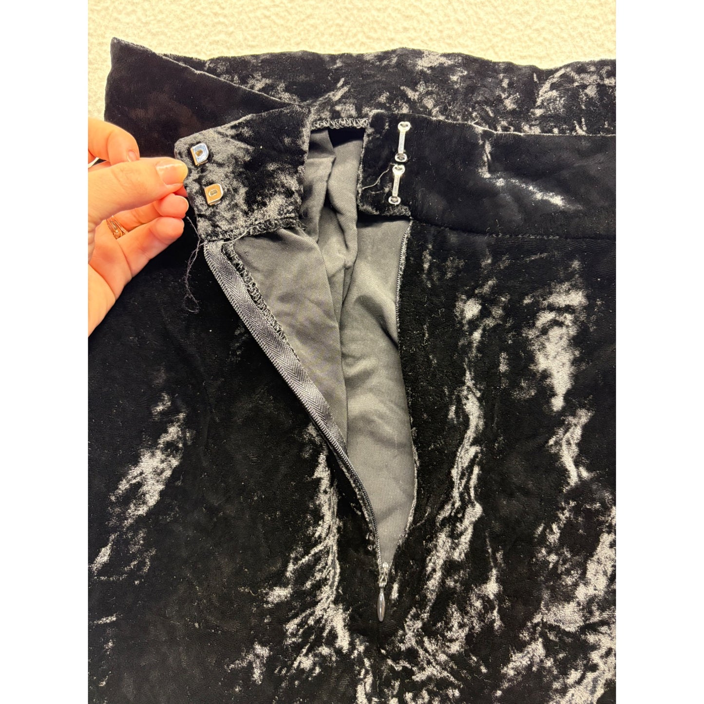 Vintage Talbots Black Crushed Velvet Maxi Skirt #7541
