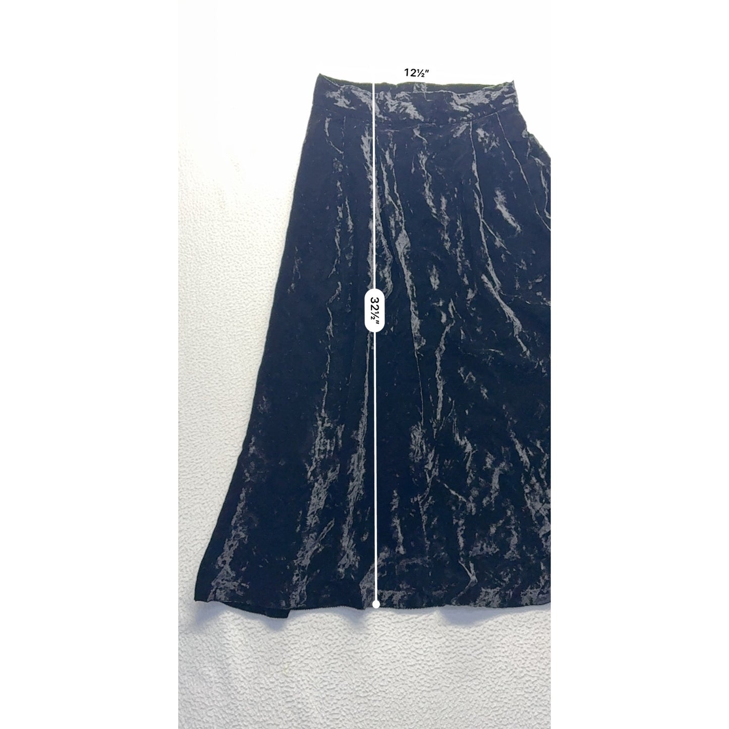 Vintage Talbots Black Crushed Velvet Maxi Skirt #7541