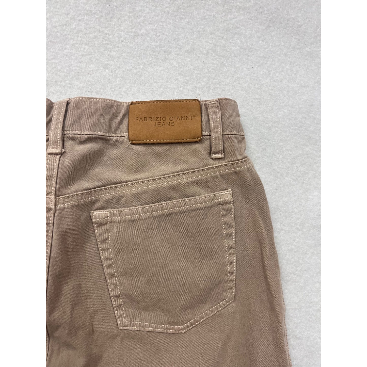 Fabrizio Gianni Womens Beige Straight Leg Stretch Jeans Size 4 #6726