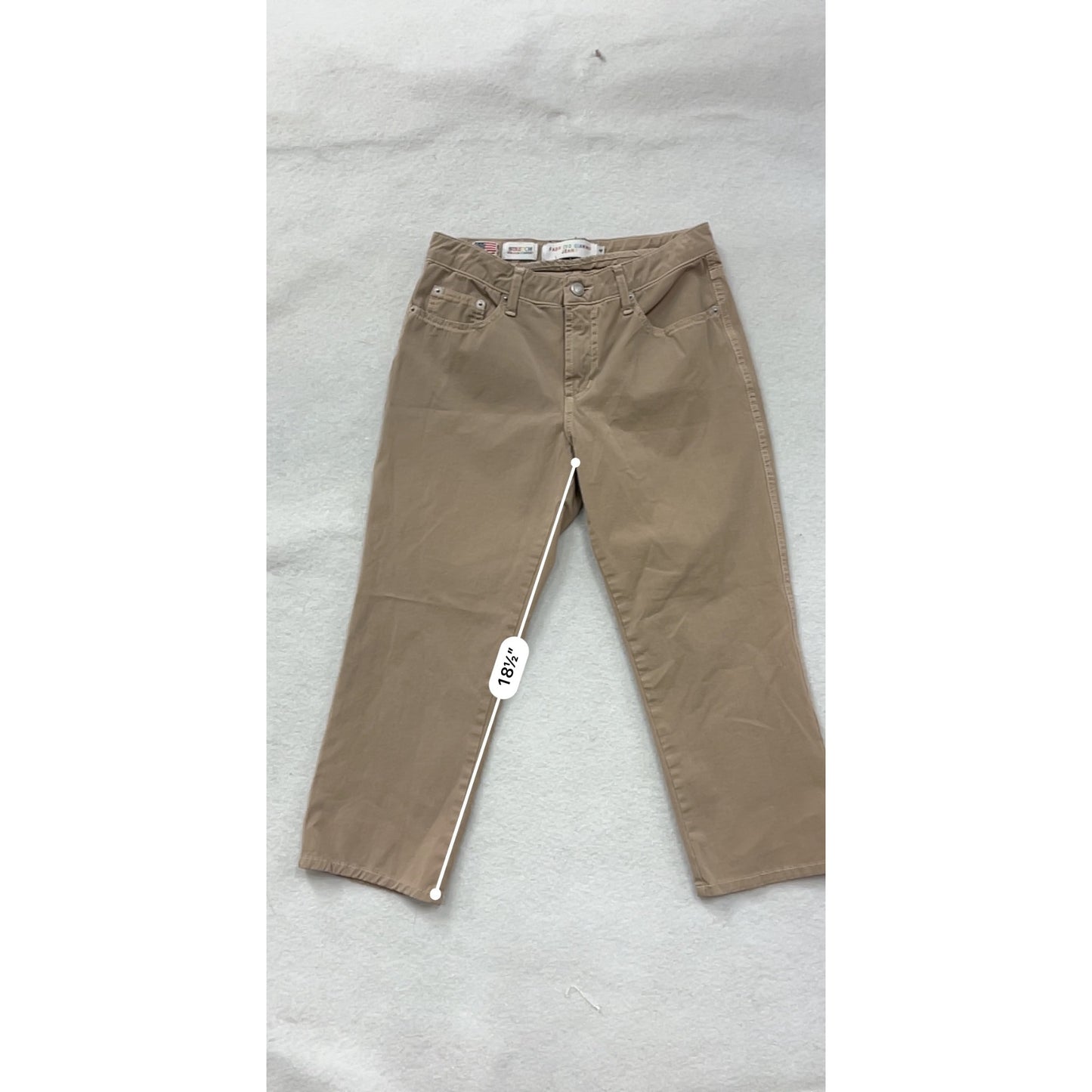 Fabrizio Gianni Womens Beige Straight Leg Stretch Jeans Size 4 #6726