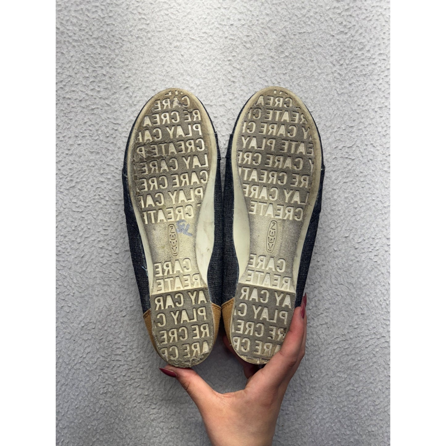 Keen Canvas Ballet Flats Size 10 Denim & Tan #9015