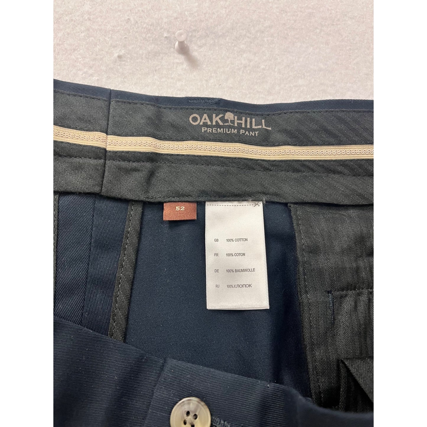 Mens Oak Hill Premium Navy Pants 52 New With Tags 100% Cotton #6865