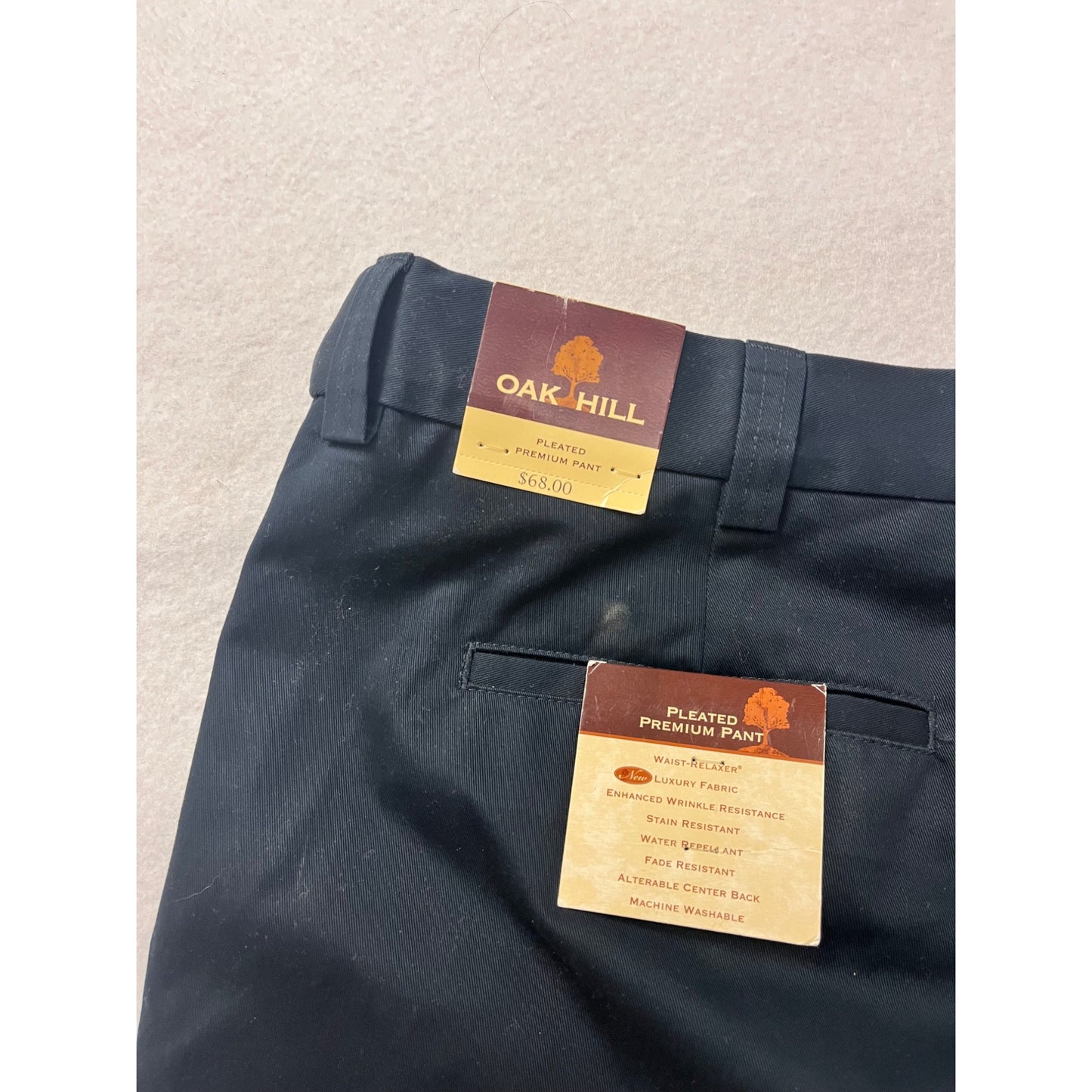 Mens Oak Hill Premium Navy Pants 52 New With Tags 100% Cotton #6865