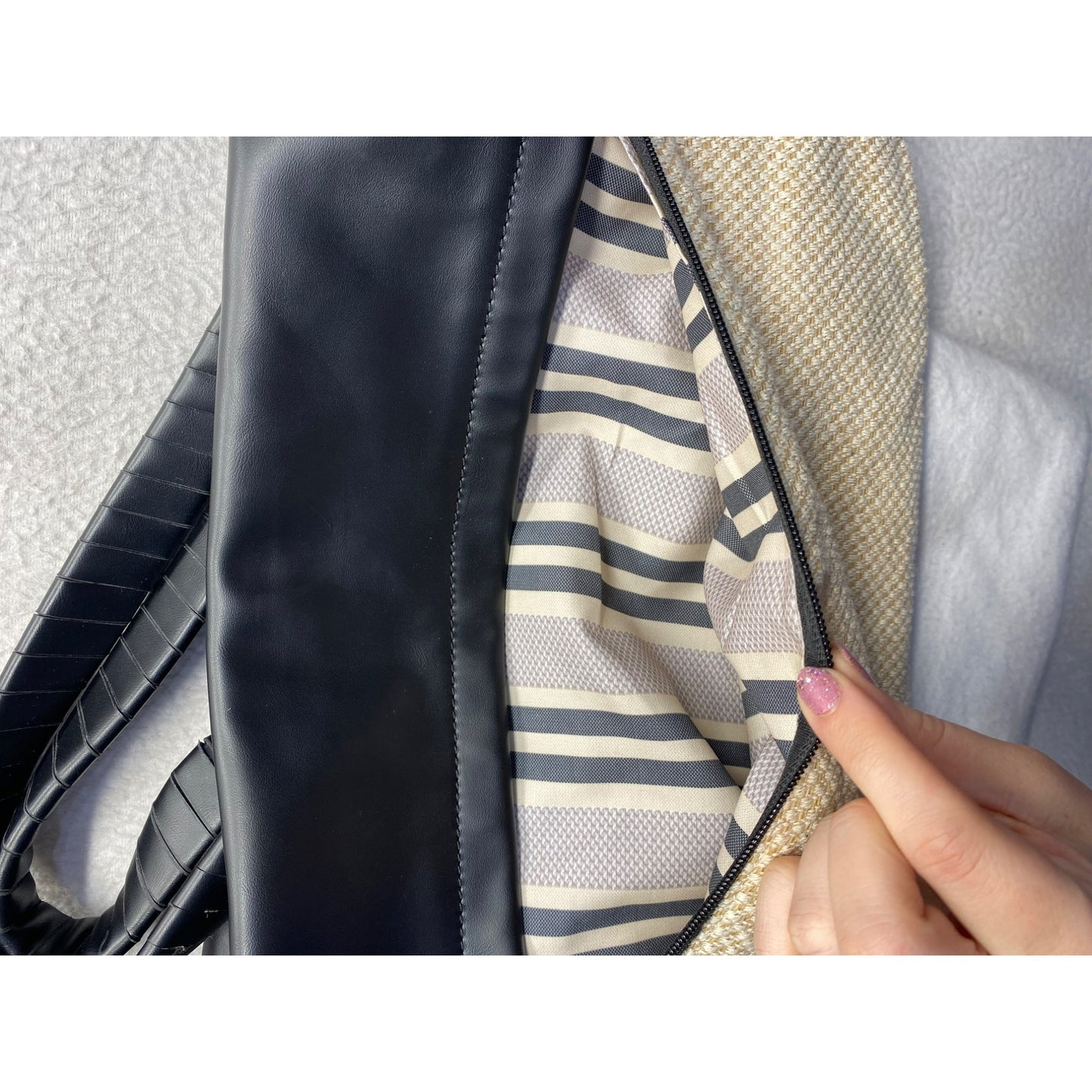 Black & Beige Moda Luxe Shoulder Bag #5961