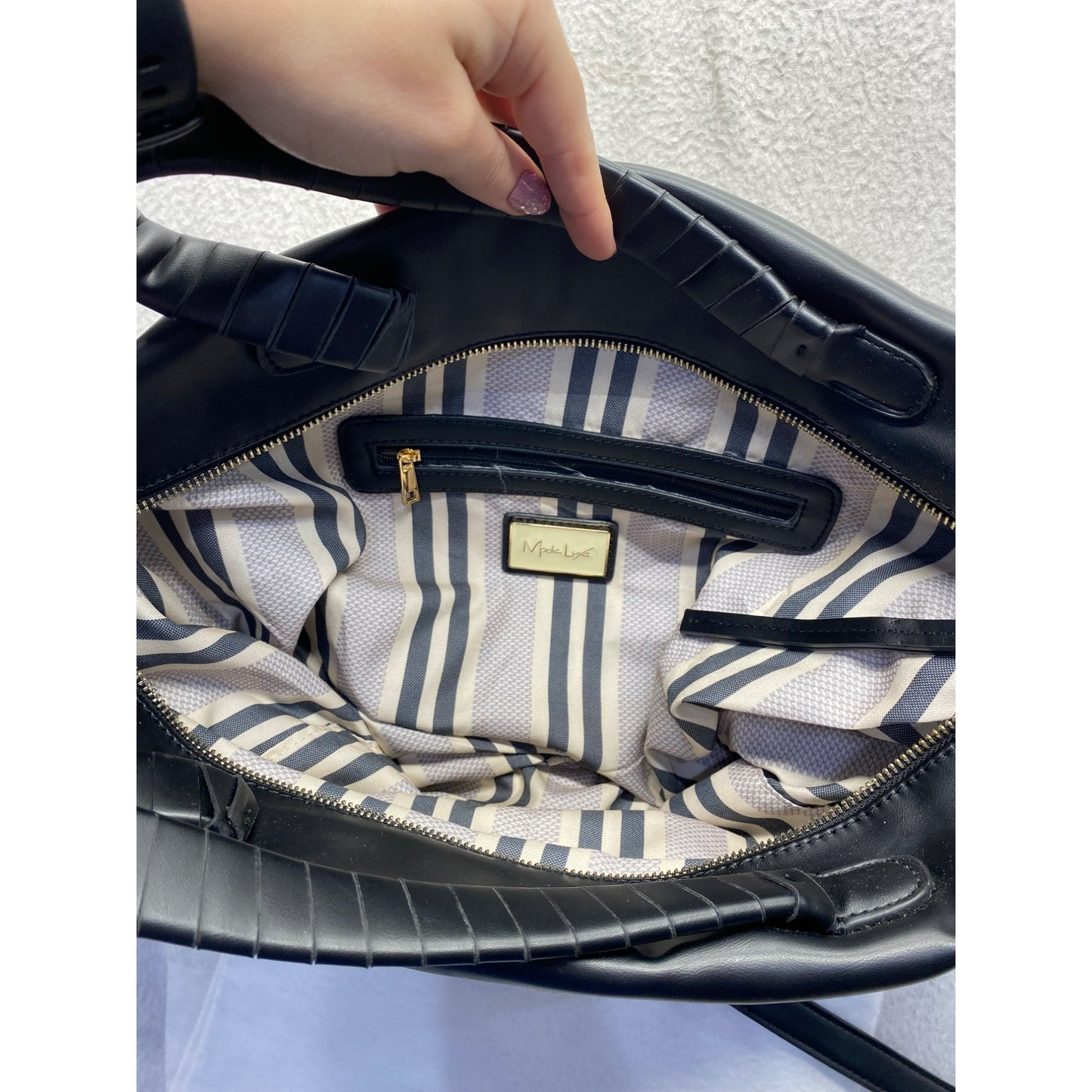 Black & Beige Moda Luxe Shoulder Bag #5961