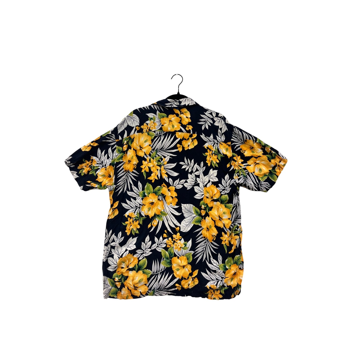 Nautica Mens Large Hawaiian Floral Button-Up Short Sleeve Shirt #6891