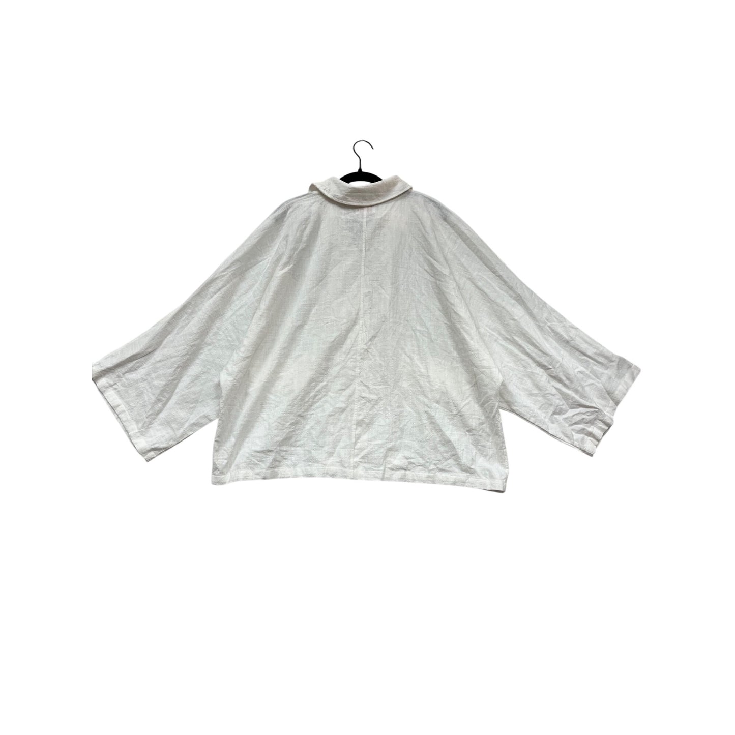 The Lullaby Club L/XL White Textured Button-Up Jacket #899A