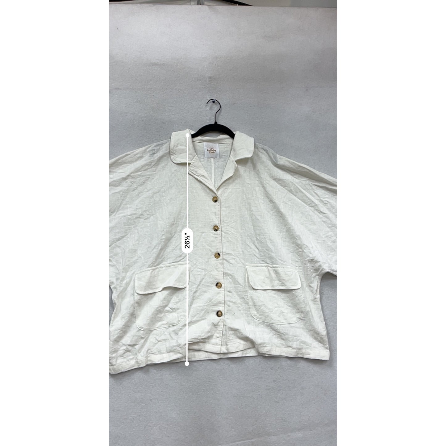 The Lullaby Club L/XL White Textured Button-Up Jacket #899A