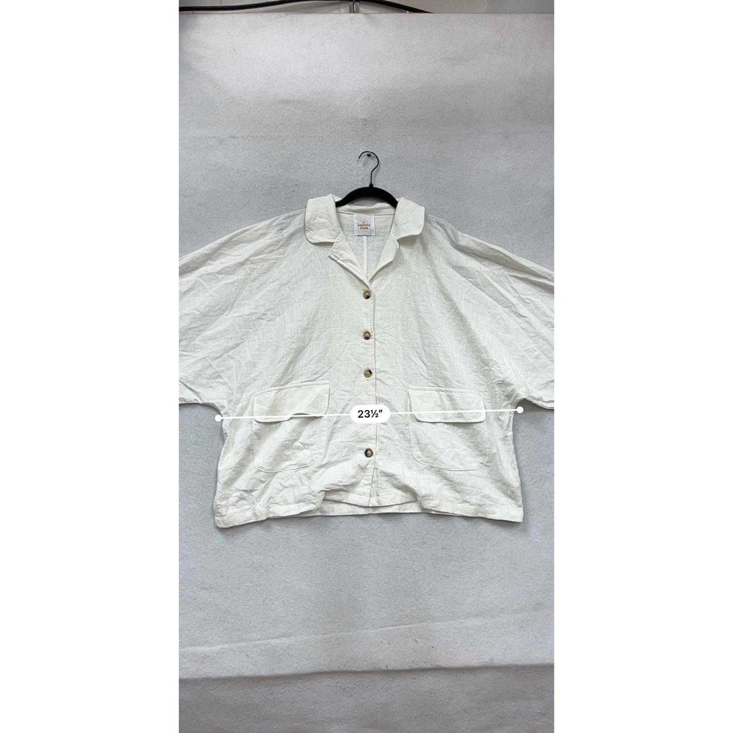 The Lullaby Club L/XL White Textured Button-Up Jacket #899A