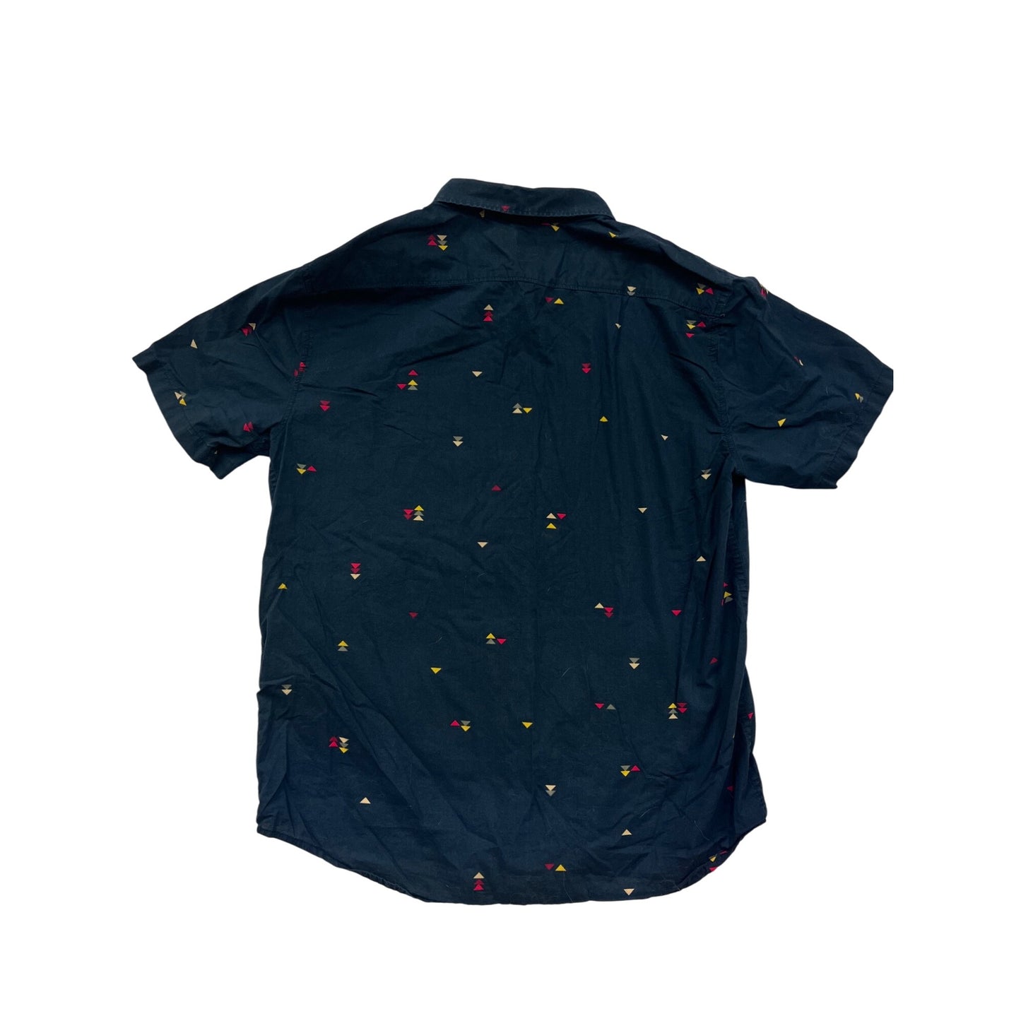 Billabong Mens Navy Short Sleeve Button-Up Shirt With Geometric Print Size L #6574
