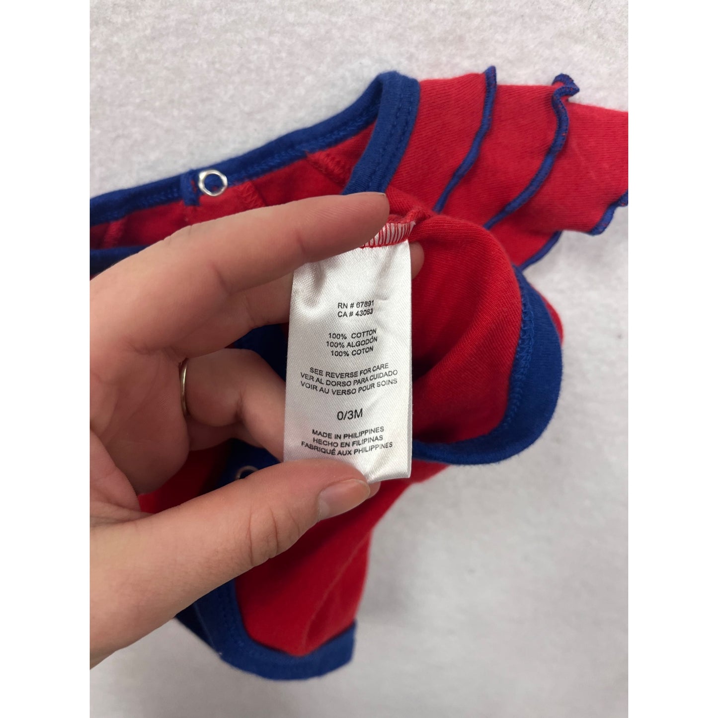 Chicago Cubs Baby Bodysuit 0/3M with Red & Blue Flutter Sleeve #6506