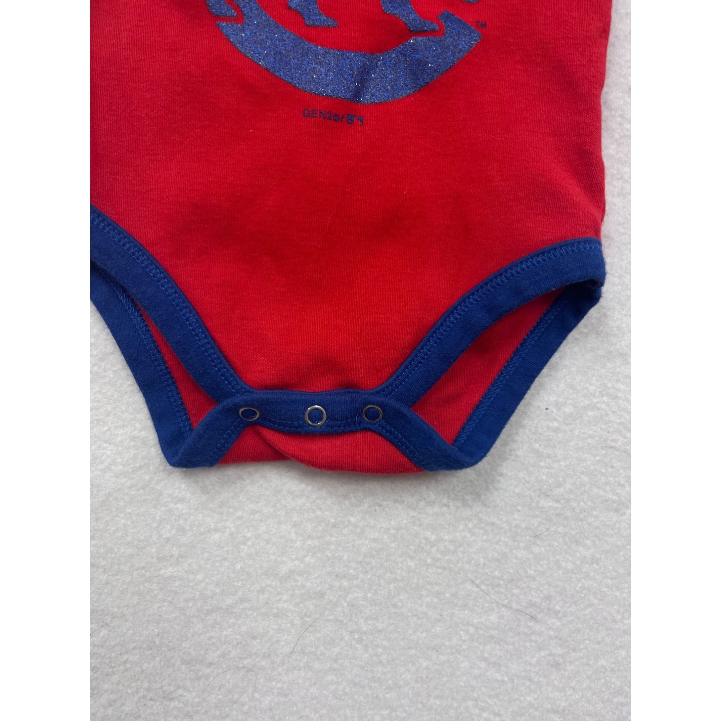 Chicago Cubs Baby Bodysuit 0/3M with Red & Blue Flutter Sleeve #6506