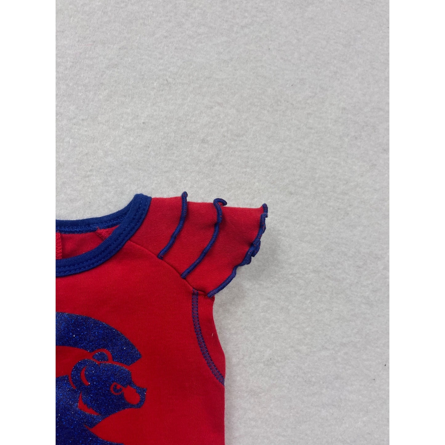 Chicago Cubs Baby Bodysuit 0/3M with Red & Blue Flutter Sleeve #6506
