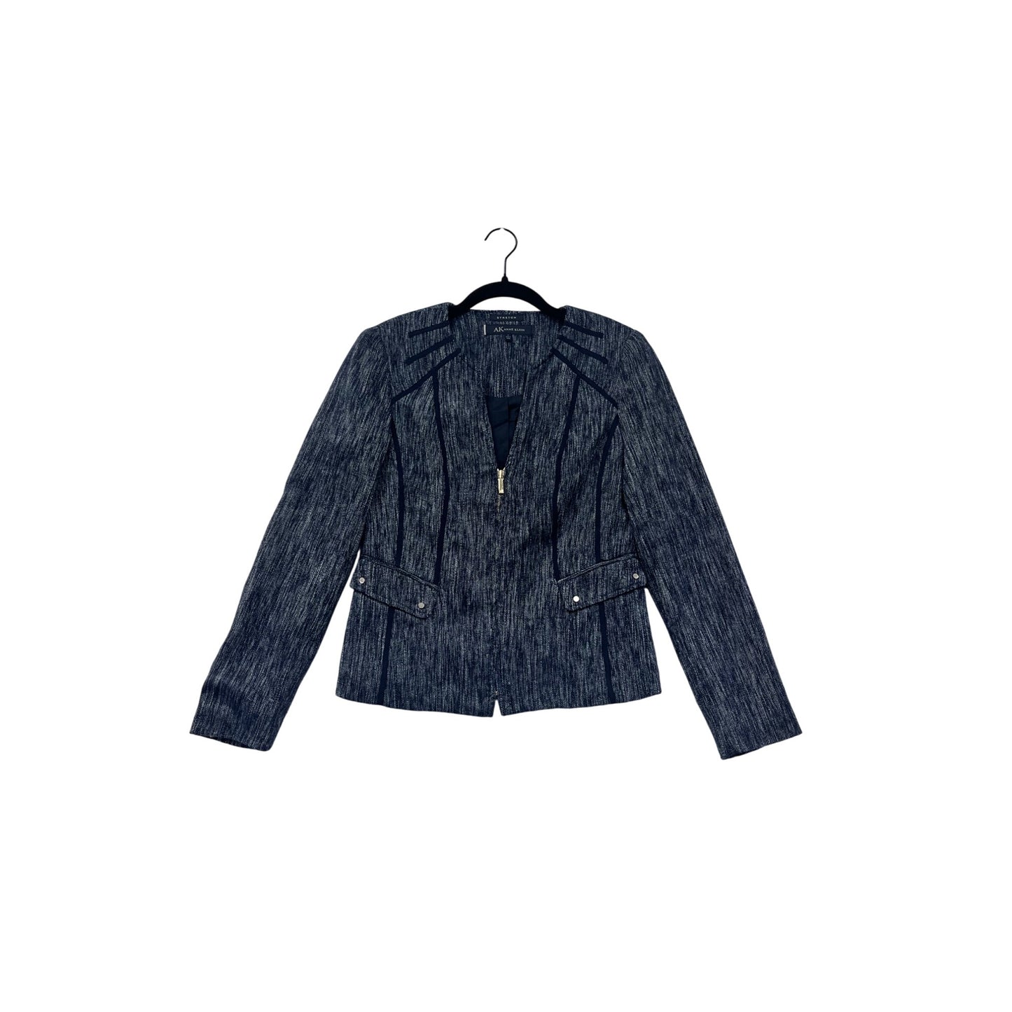 Anne Klein Womens Size 2 Stretch Blazer With Zipper Front #6682