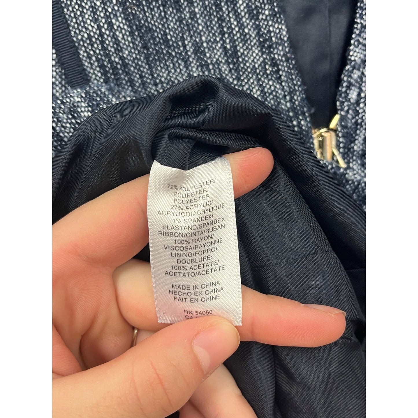 Anne Klein Womens Size 2 Stretch Blazer With Zipper Front #6682