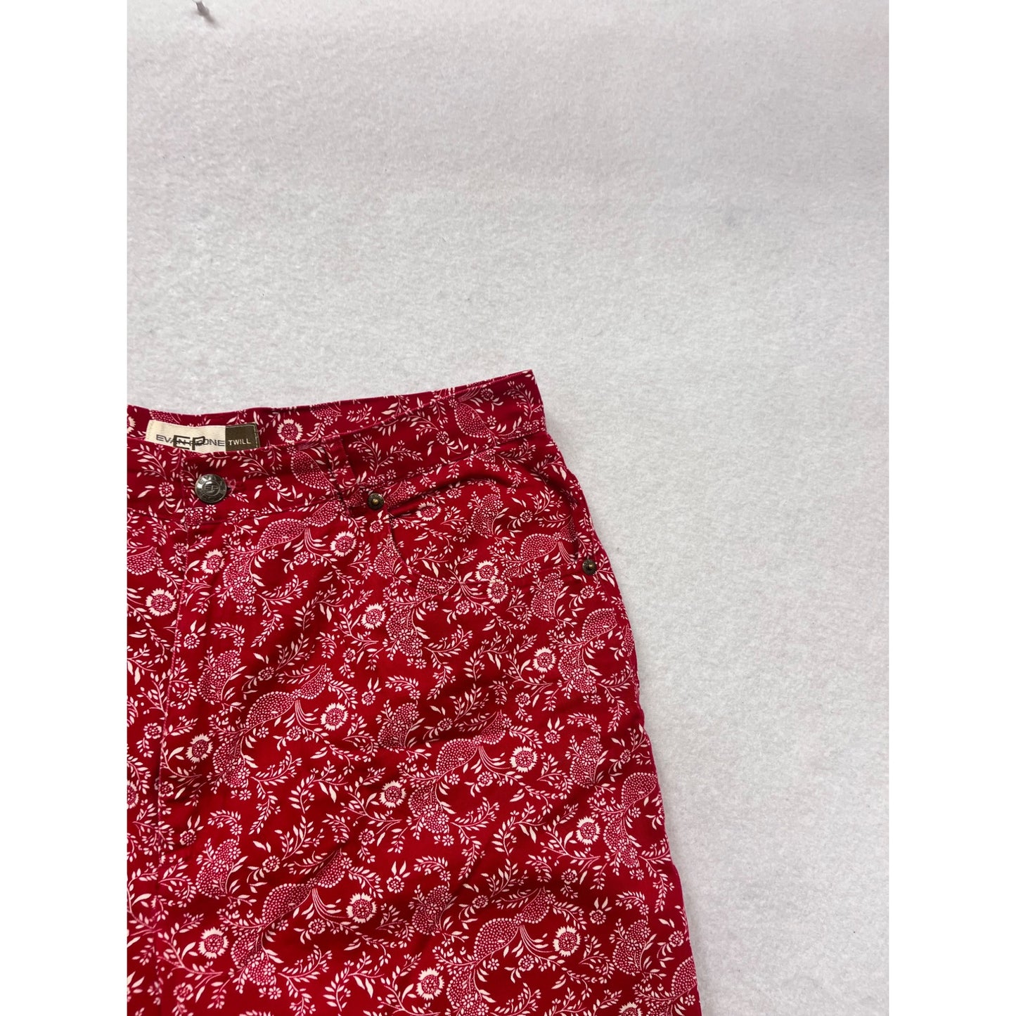 Everyone Twill Womens Floral Crop Pants Size 12 #259A